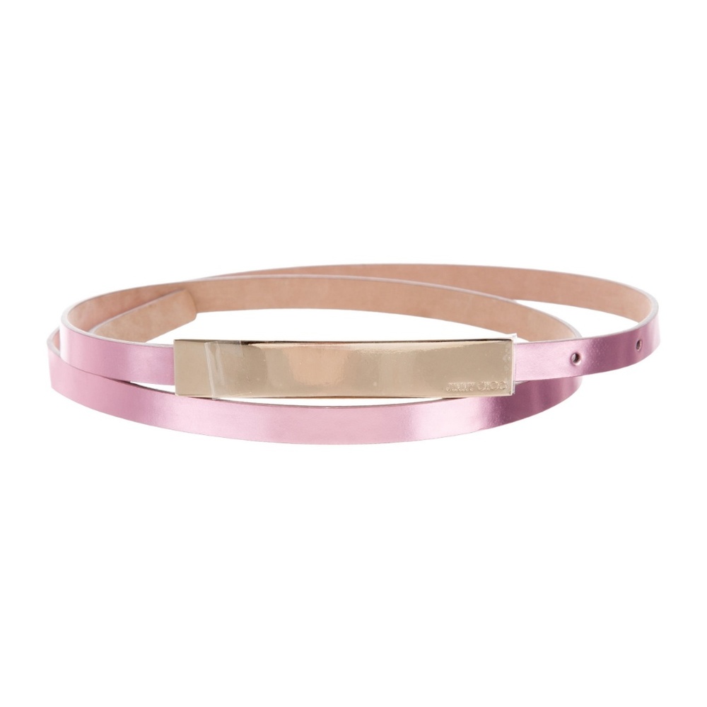 New Jimmy Choo Pink Leather Belt Italy 85 cm 34 in